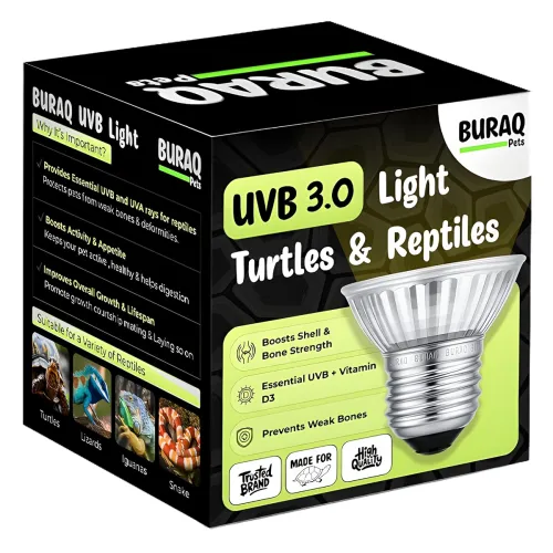 Image of Buraq Pets Reptile Turtle UVB Basking Heat Light Bulb 75W SO1