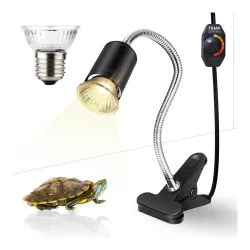 Buraq UVA+UVB Reptile Heat Lamp with Holder – 50W Turtle Basking Light
