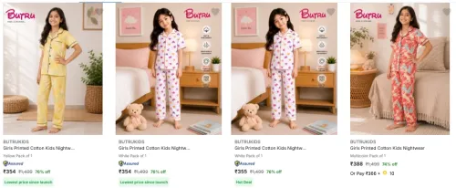 Image of BUTRUKIDS Nightsuits upto 76% discount 