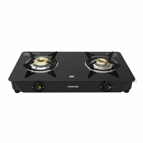 Image of Butterfly Bleu Ray 2-Burner Glass Gas Stove