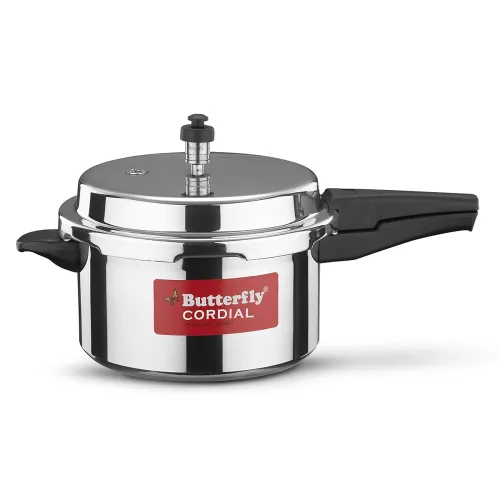 Image of Butterfly Cordial 5 Litres Pressure Cooker | Outer Lid | Food Grade Virgin Aluminium | Gas Stove Compatible| ISI Certifi