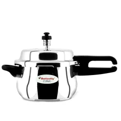 Butterfly Curve 3 Litres Stainless Steel Outer Lid Pressure Cooker | TRIPLY Base | Induction & Gas Stove Compatible | Triple Safety | ISI Certified | 5 Years Manufacturer's Warranty