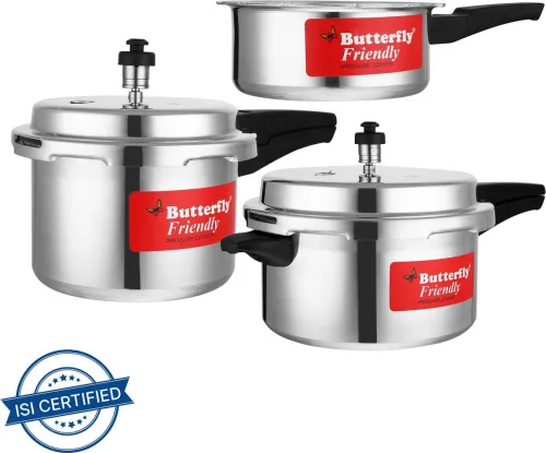 Image of Butterfly Friendly 2 L, 3 L, 5 L Outer Lid Induction Bottom Pressure Cooker
