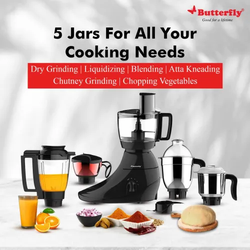 Image of Butterfly Rapid Food Processor 750 W Juicer Mixer Grinder  (MAGIC / MAGIC 5 JAR | 5 Jars