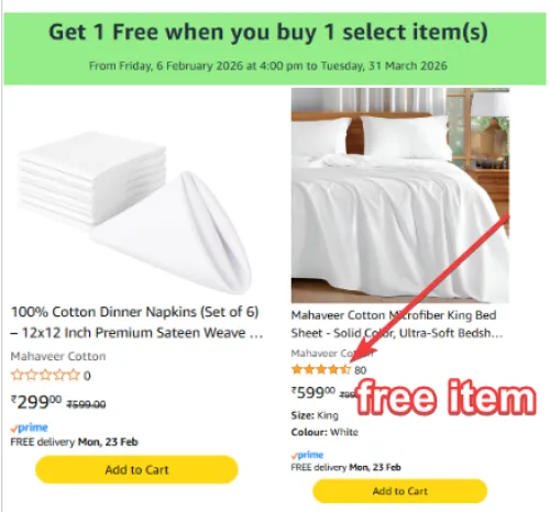 Image of Amazon loot :Buy any qualify item & get 1 benefit item free