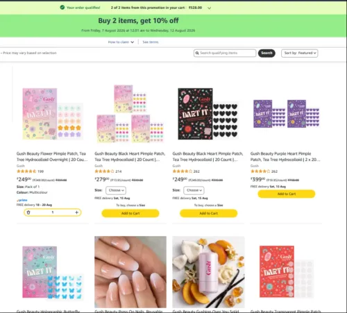 Image of Buy 2 items, get 10% off on Gush beauty products