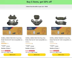Buy 5 items, get 50% off On Ola Break Pads