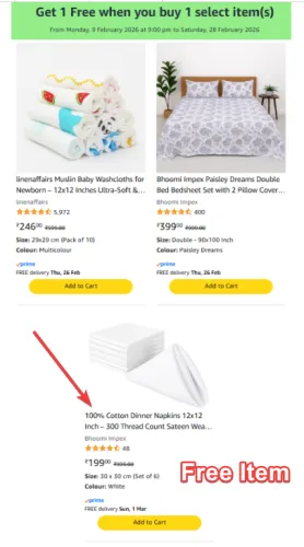 Image of Buy Any 1 item & Get 1 Benifit (Napkins) Free