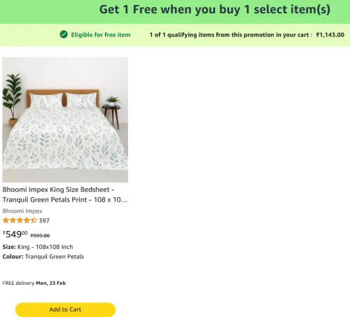 Image of Amazon Offer: Buy Mattress Protector & Get a King Size Bedsheet FREE