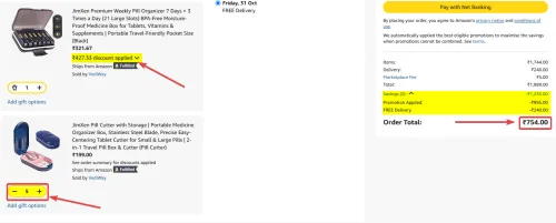 Image of Buy Pill Organizer & Get 5 Pill Cutters FREE