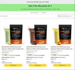 Buy 1 Get 1 Free on DENZOUR Beginners Whey Protein