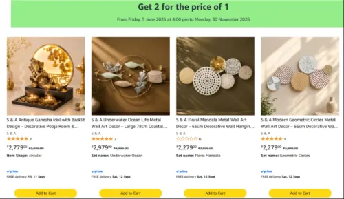 Image of Amazon Offer : Buy 1 Get 1 Free on Home Decor