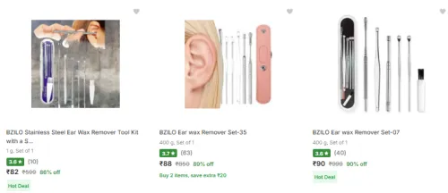 Image of Bzilo Stainless steel Ear Wax remover Starting @ ₹82