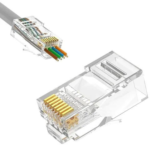 Image of C & E C & E-RJ45 Ethernet Cable Connectors 100-Pack for Cat5e/Cat6