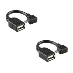 C & E CNE35595 Micro USB Right Angle OTG to USB 2.0 Adapter (2 Pack, Black)