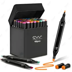 Cable World Dual Tips 48 Colors Markers Set