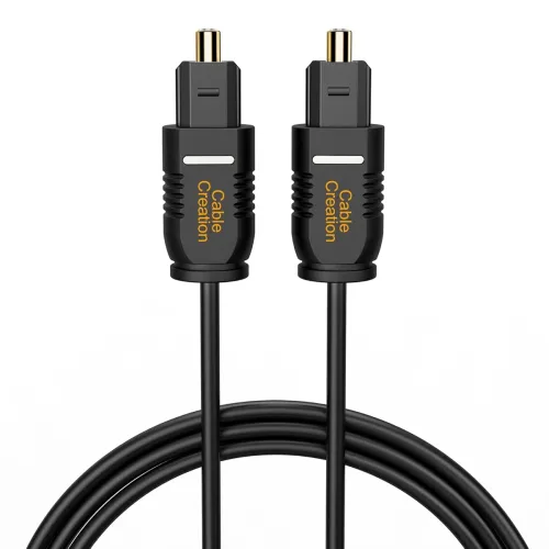 Image of Cablecreation Optical Digital Audio Cable, 50Ft Thin Fiber Optic Toslink Gold Plated Optical S/Pdif Cord For Home Theate