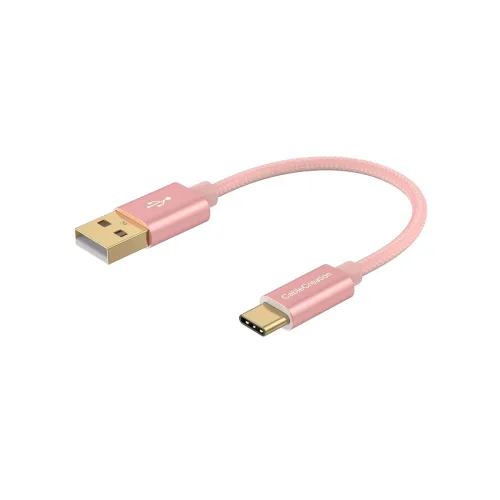 Image of CableCreation Short USB-C to USB-A Cable (6 Inch, 3A, Rose Gold)
