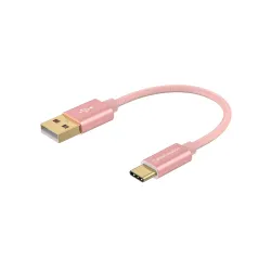 CableCreation Short USB-C to USB-A Cable (6 Inch, 3A, Rose Gold)