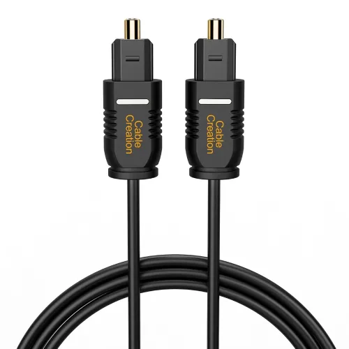 Image of CableCreation Thin Optical Digital Audio Toslink Cable - 10ft (Black)