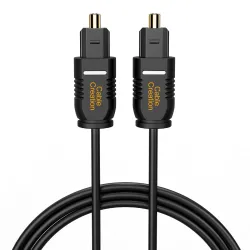 CableCreation Thin Optical Digital Audio Toslink Cable - 10ft (Black)