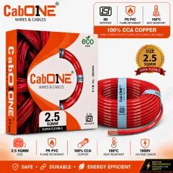 CabONE Lite 2.5 Sqmm CCA Copper Wire 90m Single Core | FR PVC Insulated