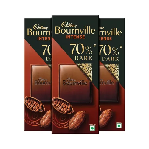 Image of Cadbury Bournville Rich Cocoa 70% Dark Chocolate Bar, 75 Gm (Pack Of 3)
