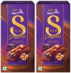 Cadbury Dairy Milk Silk Desserts Brownie Chocolate Bars  (2 x 140 g)