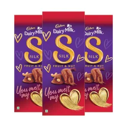 Cadbury Dairy Milk Silk Fruit and Nut Valentines Gift Pack Chocolate Bar, 129 g (Pack of 3)