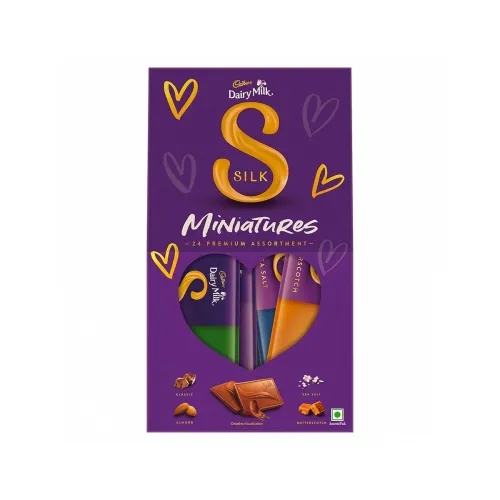 Image of Cadbury Dairy Milk Silk Miniatures Premium Assorted Chocolate Gift pack, 240 g