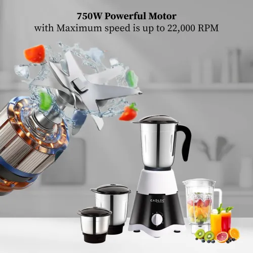 Image of Cadlec MixGenie 750W Juicer Mixer Grinder (MixGenie 4 Jars Black)
