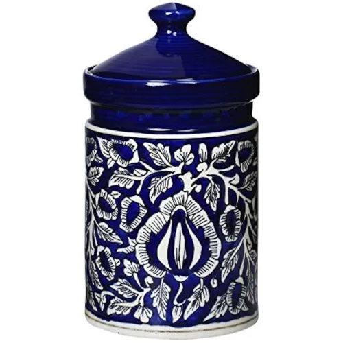 Image of Caffeine Ceramic Stonwear Handmade Blue Mughal Martaban Barni 