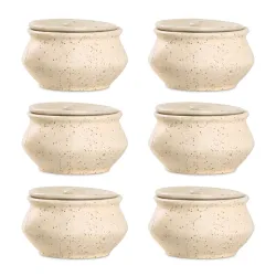 Caffeine Ceramic Stonwear Handmade Cream Matte Dip and Sauce- Set of 6