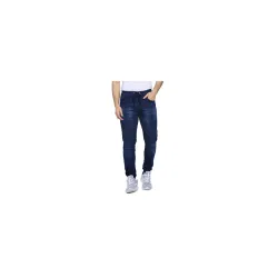 CAHOOT Men Denim Jeans for Regular Wear Blue Dark Wash Self Patterned Slim Fit