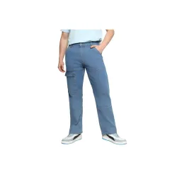 CAHOOT Mens Stitched Cargo Denim Jeans for Casual Wear | Dark-Wash | 5 Pocket