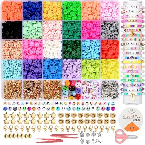 Image of cairnsage 6000 pcs Bracelet Making Set for Girls - Jewellery Making Materials kit - Beads for Bracelet Making Set