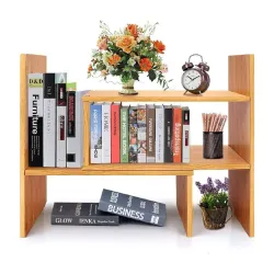 Callas Adjustable Wood Desktop Storage Organizer Display Shelf Rack