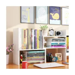 Callas Adjustable Wood Desktop Storage Shelf Rack 