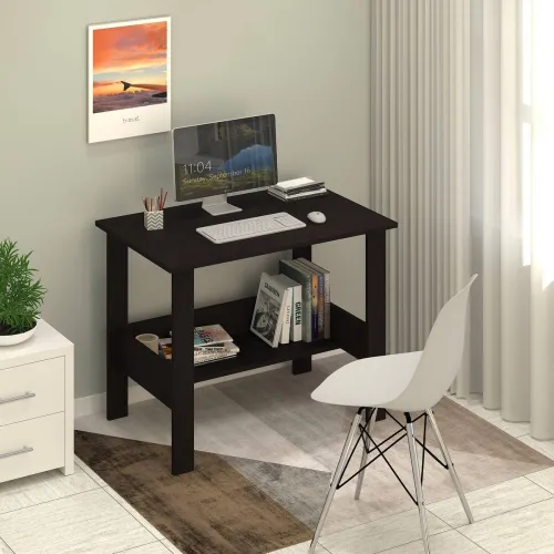 Image of Callas | Computer Desk with Shelf – Modern Laptop Study Table for Home Office | Engineered Wood Multipurpose Table (Free