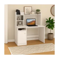 Callas Engineered Wooden Study Table with Hutch & Bottom Storage