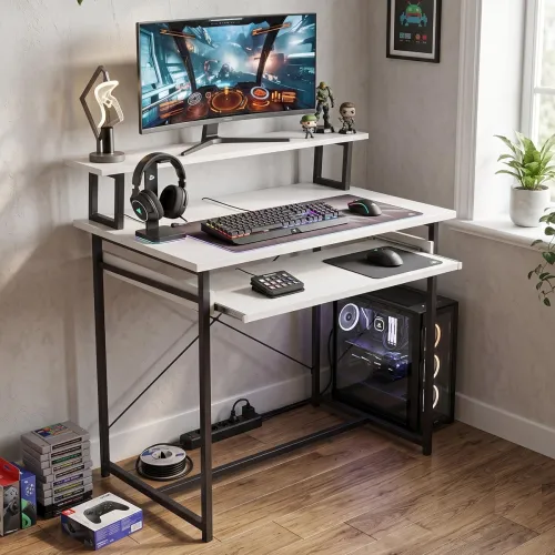 Image of Callas ST-25 DeskMate Pro Engineered Wood Study Desk | 90×54×94.5 cm