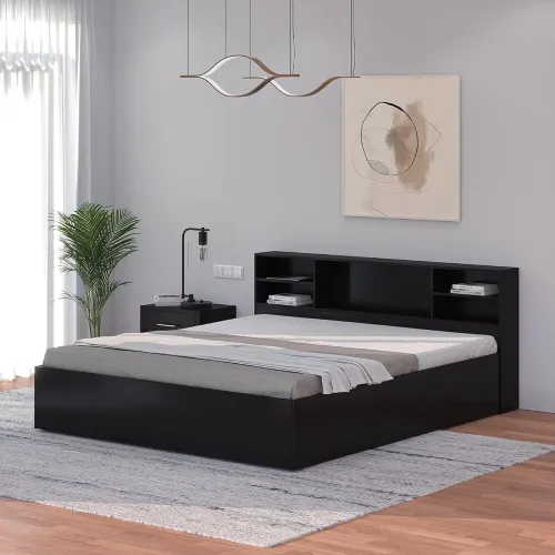 Image of Callas Trinity King Size Bed Engineered Wood with Box,Modern Design