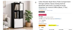 Callas Wooden Book Rack Multi-Compartment Storage Cabinet 