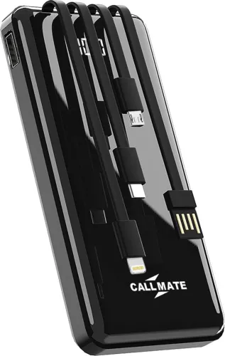Image of Callmate 10000 mAh 15 W Power Bank (Black, Lithium Polymer, Fast Charging for Mobile)