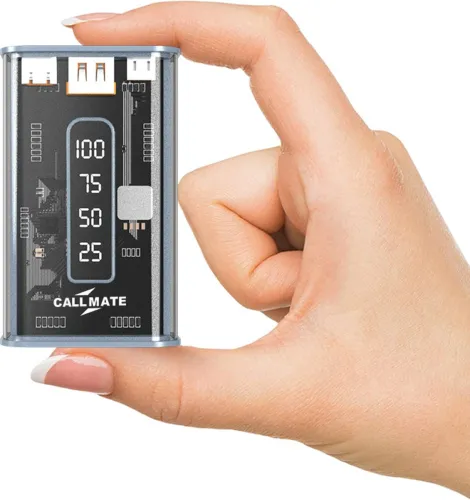 Image of Callmate 10000 mAh 15 W Power Bank (Grey, Lithium-ion, Fast Charging for Mobile)