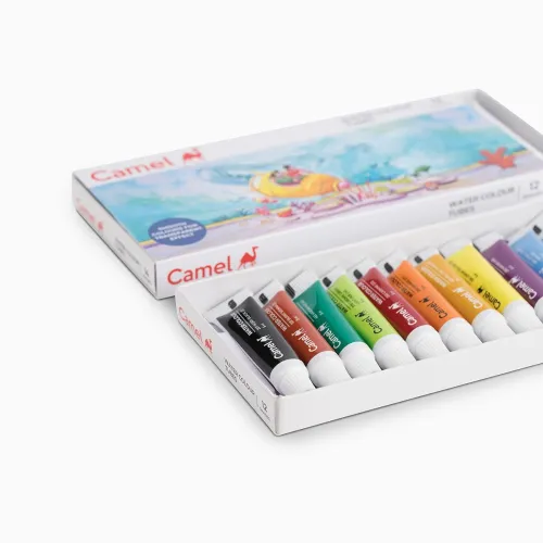 Image of Camel Kokuyo Student Water Color Tube 12 Shades 5ml Each