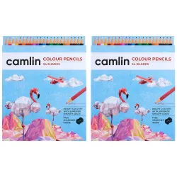 Camlin Colour Pencils Full Size-24 Shades | Blue (Pack of 2)