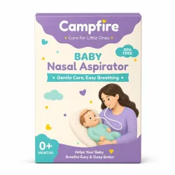 Campfire Baby Nasal Aspirator for Newborn & Infants | BPA-Free Manual Nose Cleaner | Gentle Silicone Nasal Suction Devic