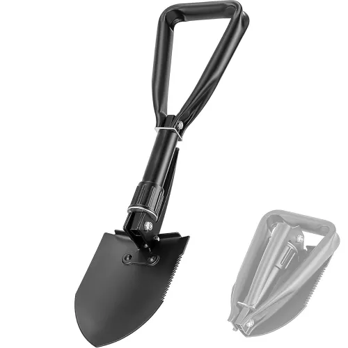 Image of Camping Shovel Foldable, 18.25 inch Tactical Shovels, Entrenching Tool, Tri-Fold Handle with Carry Bag 