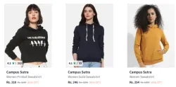 Campus Sutra Womens Sweatshirts & Hoodies Starting @ ₹220